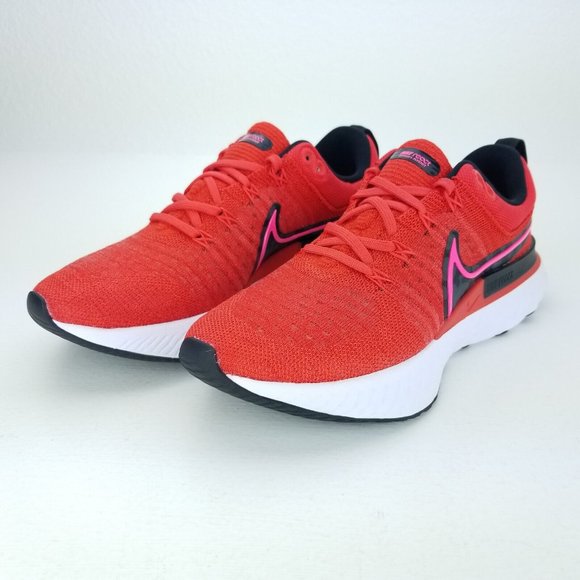 Nike React Infinity Run Flyknit 2 Womens Running Shoe Red DM8073 600 Sizes 7-9.5 - Picture 4 of 9